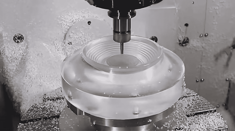 Complex geometry plastic components with intricate features produced by advanced multi-axis CNC machining technology