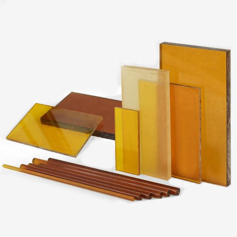 Amber PEI plastic sheet for high-strength, thermally stable components