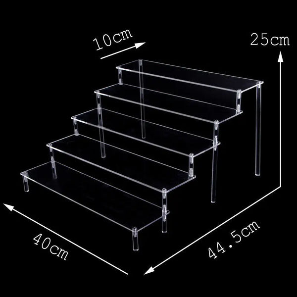 Cupcakes displayed on tiered acrylic party dessert stand for elegant serving