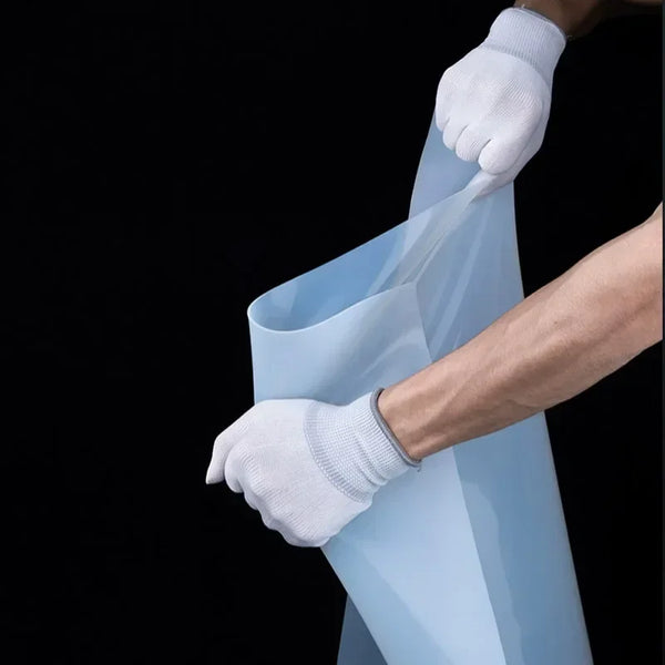 Flexible silicone sheet for sealing valves and machinery pads