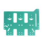 Custom CNC-machined green FR-4 fiberglass mounting plate with precision drilled holes for PCB circuit board installation and electrical equipment