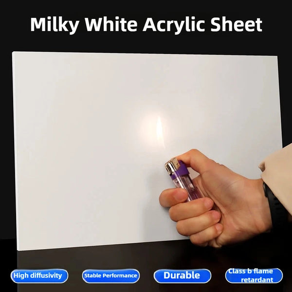 CNC precision cutting of milky white acrylic with 0.03mm tolerance accuracy