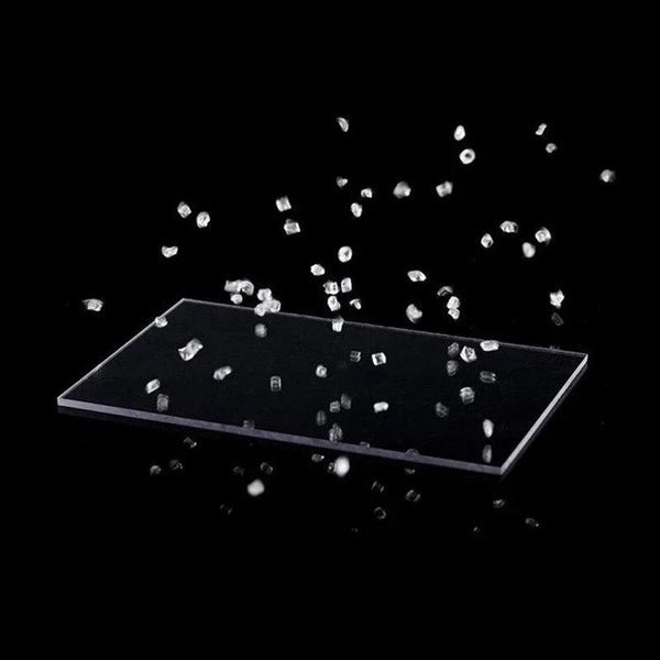 Transparent PVC plastic sheet inside a picture frame