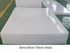 Size chart of UHMWPE plastic sheet in mm and inch for food equipment