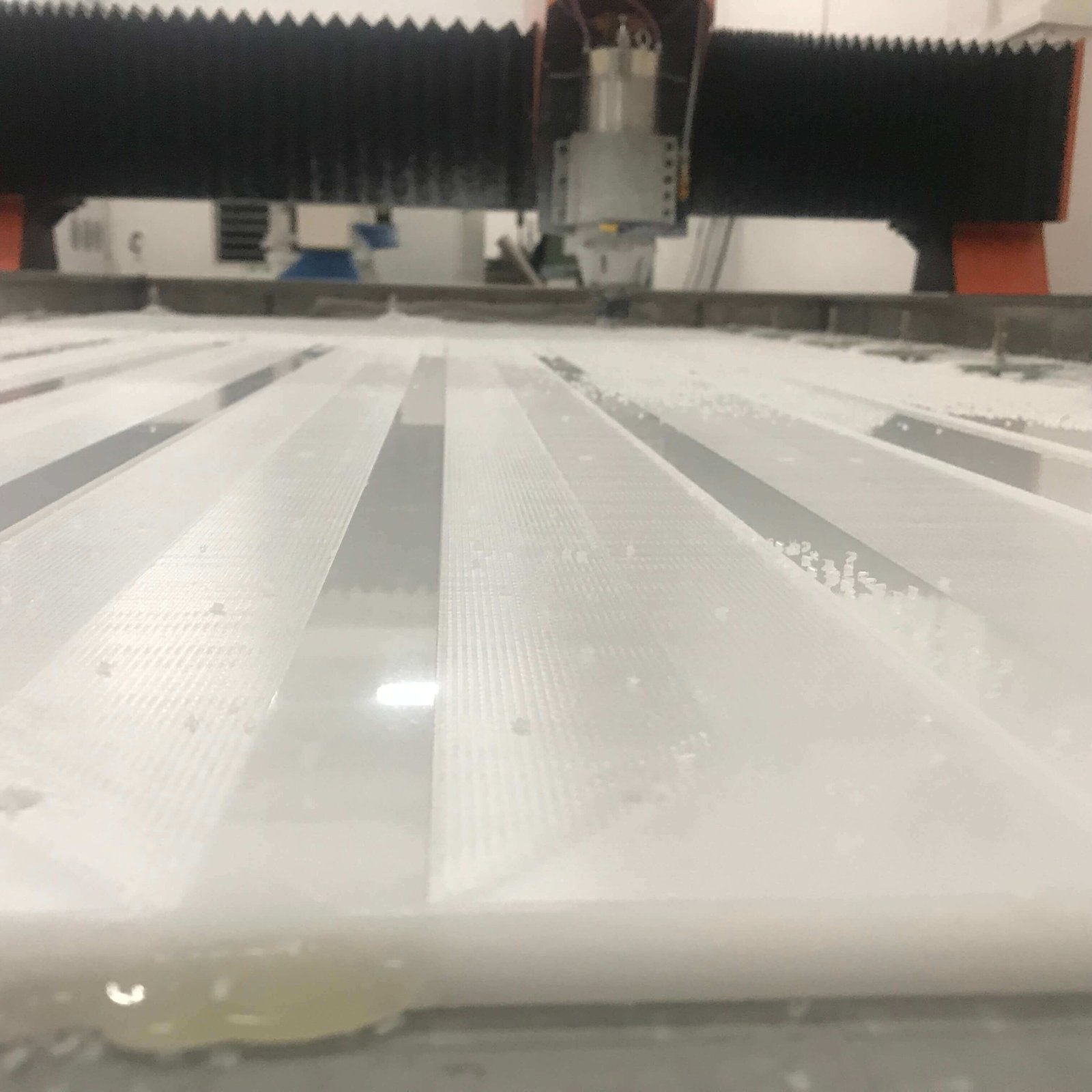 White HDPE board engraving and milling surface